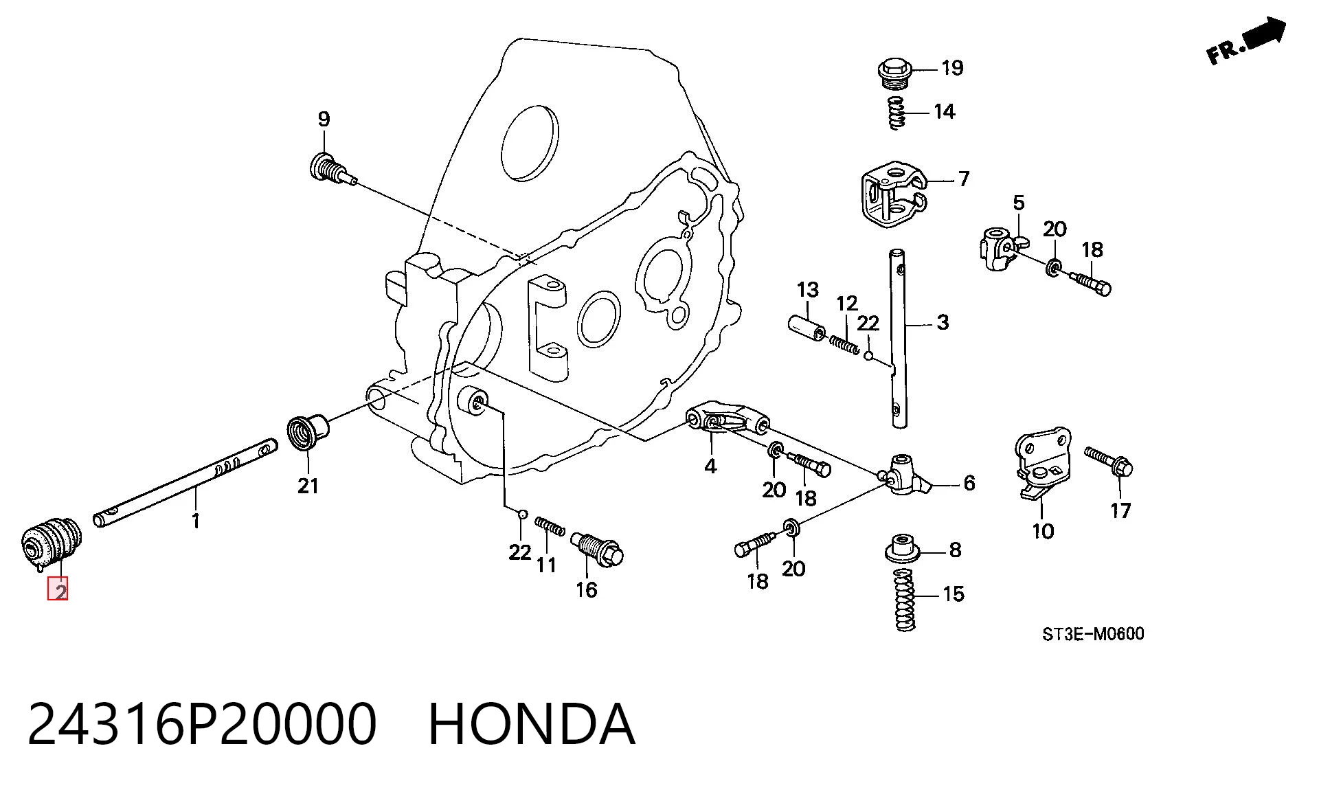 24316P20000 Honda Пильник куліси перемикання передач