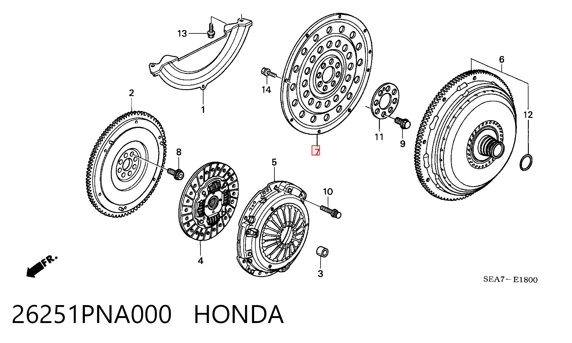26251PNA000 Honda Демпферний маховик