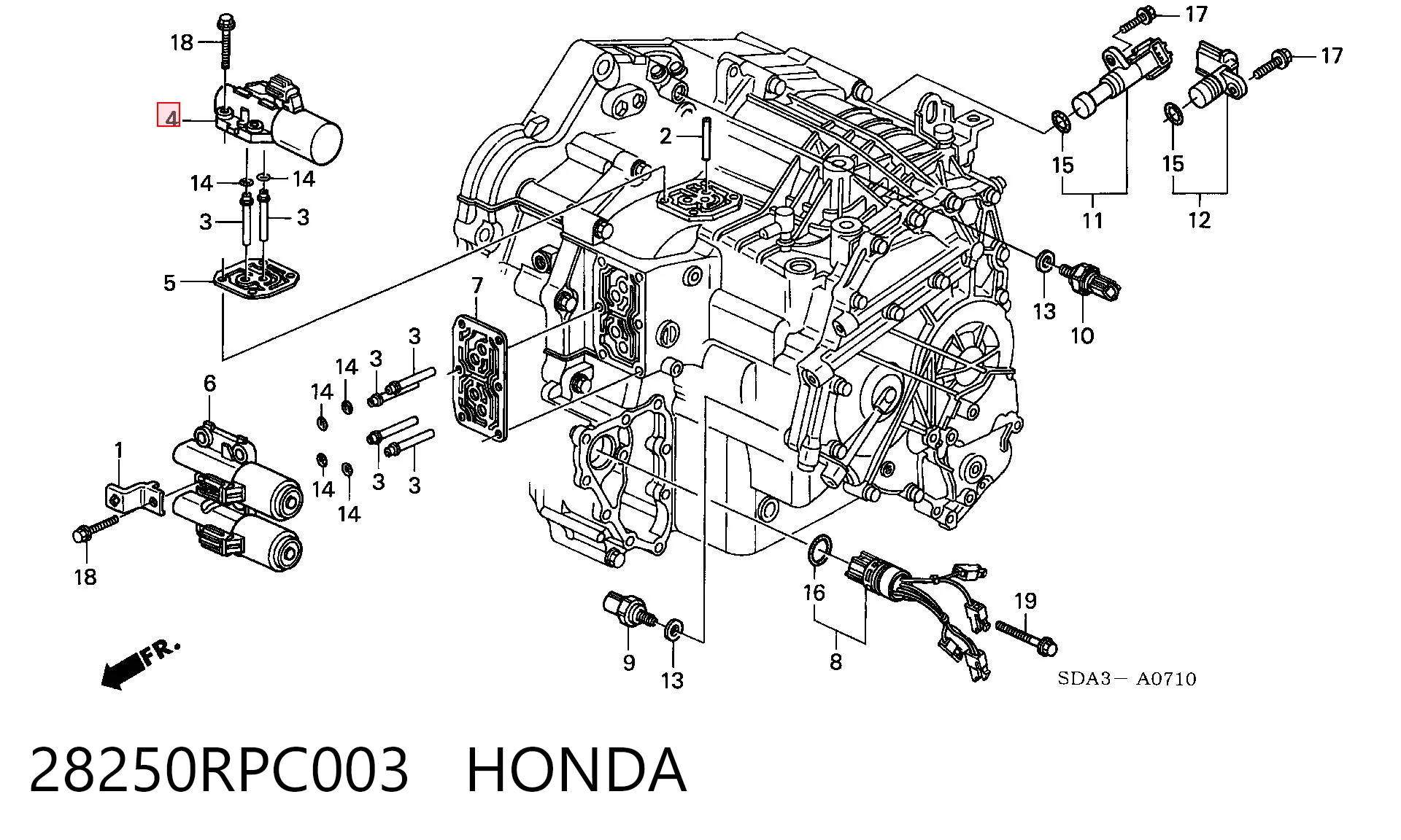 28250RPC003 Honda Соленоїд автоматичної коробки передач