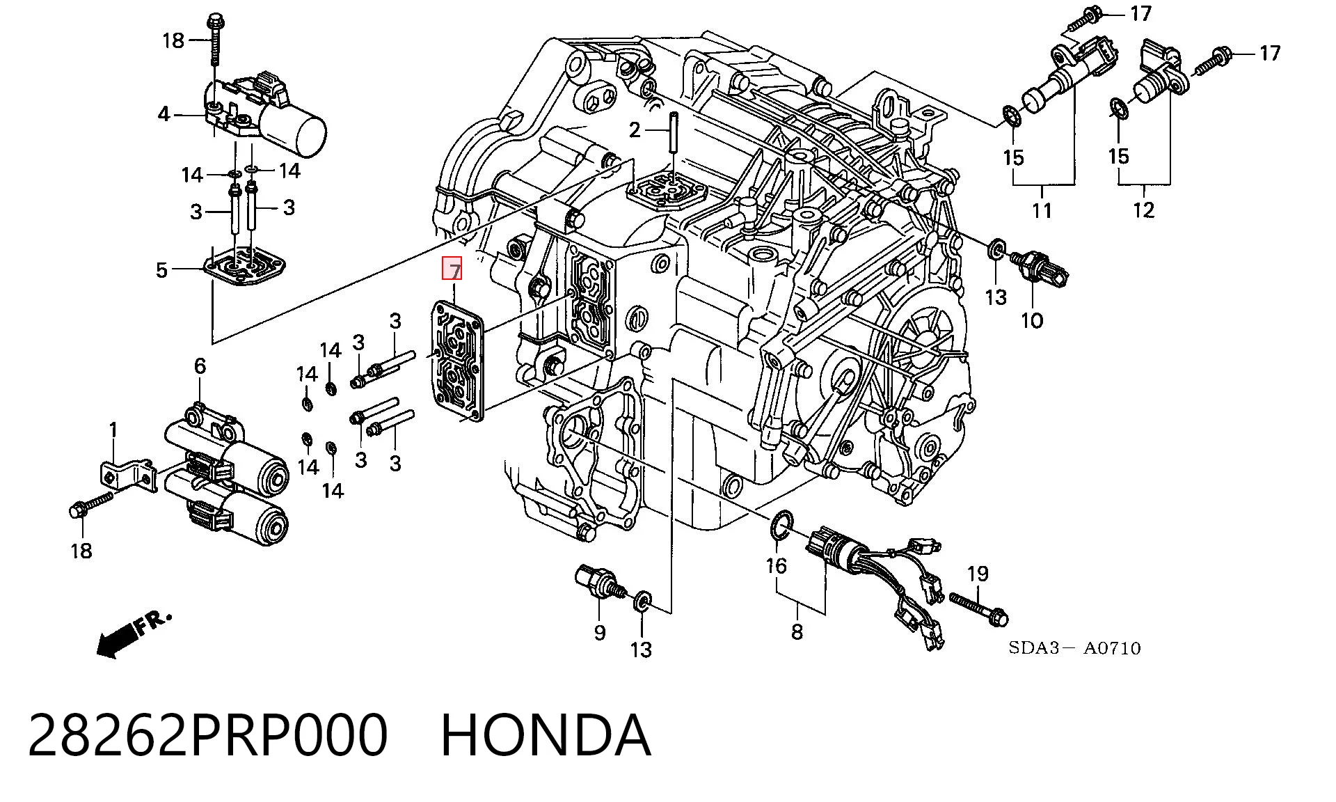 28262PRP000 Honda Прокладка гідроблока АКПП