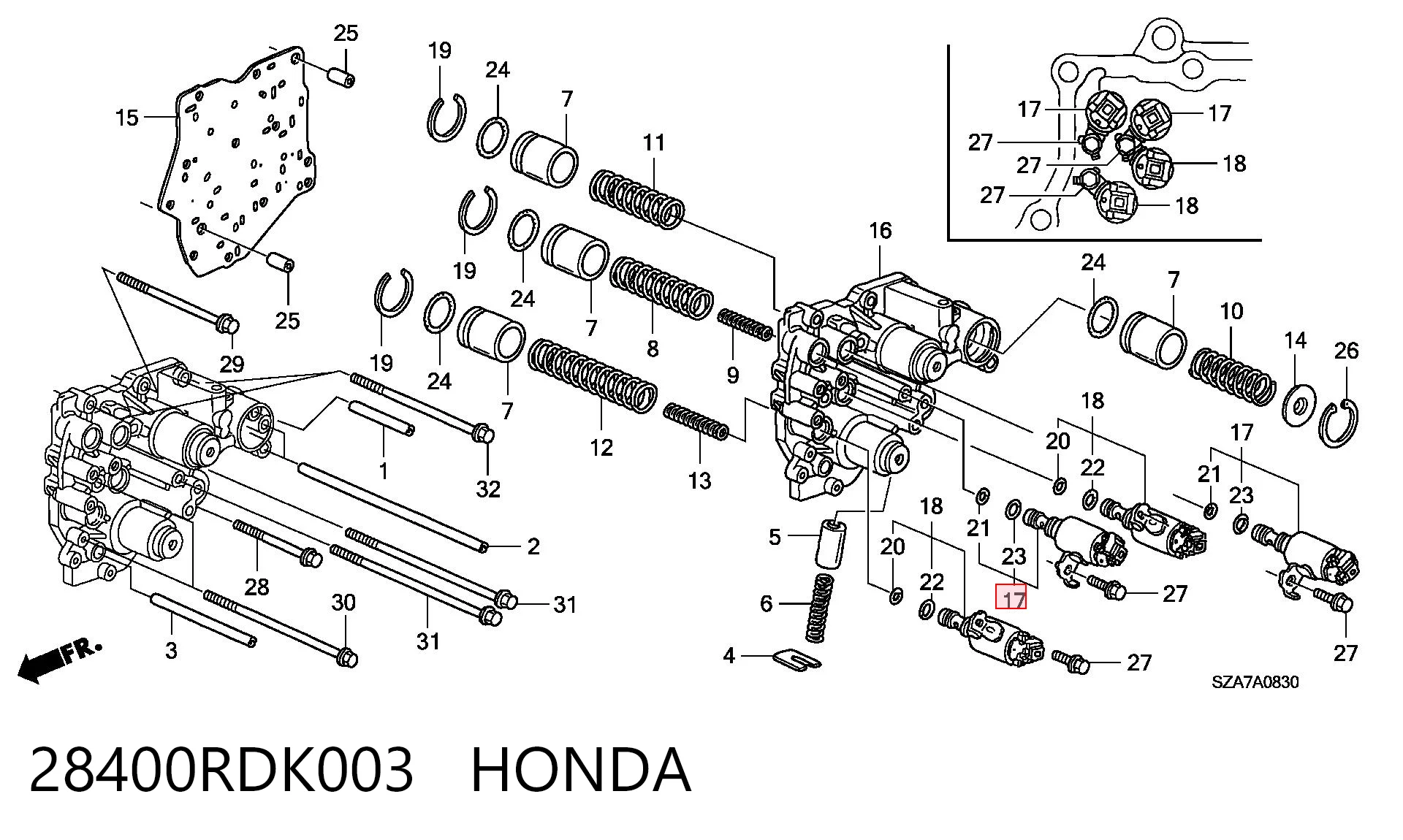 28400RDK003 Honda Соленоїд автоматичної коробки передач