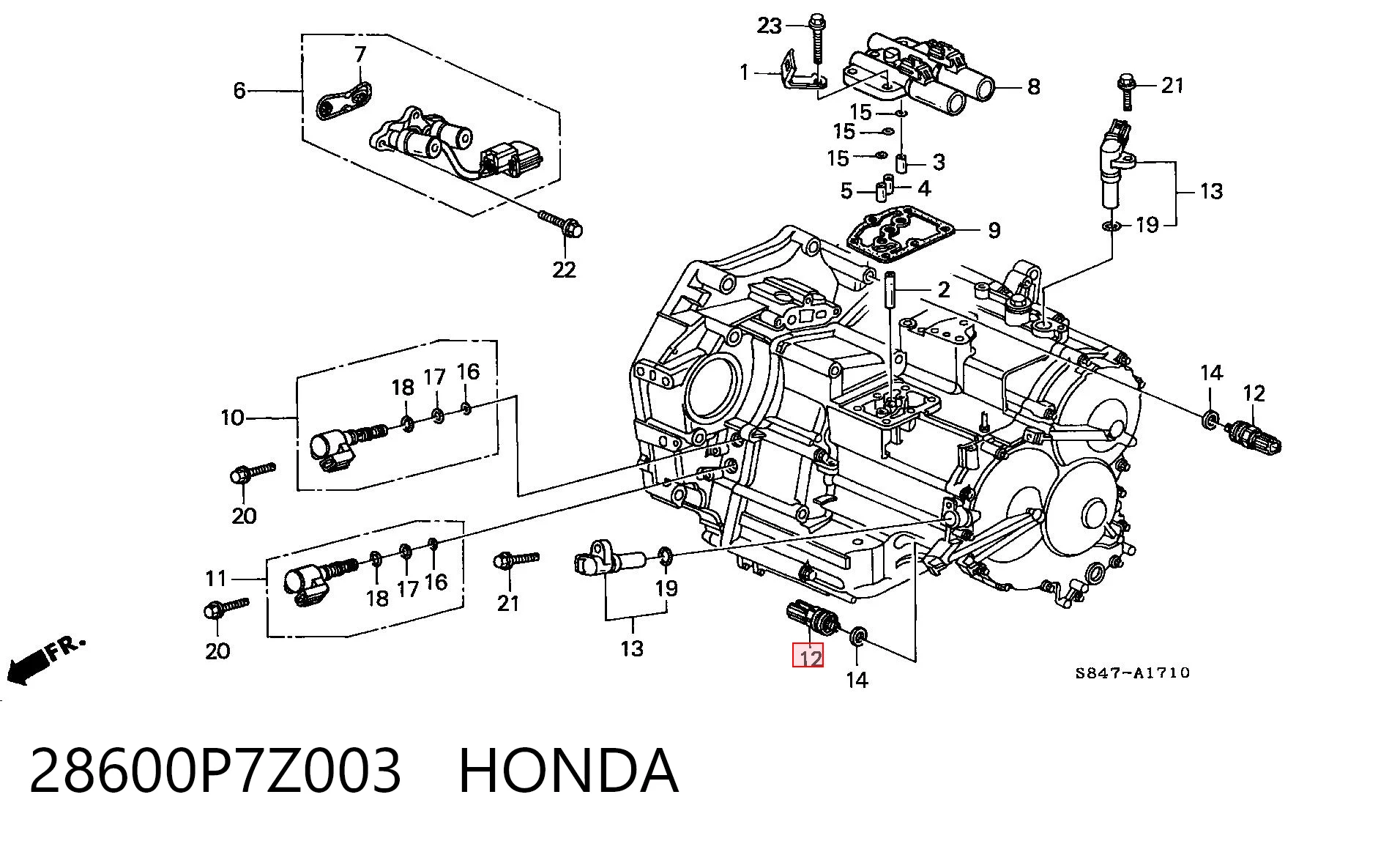 28600P7Z003 Honda Датчик показника тиску масла