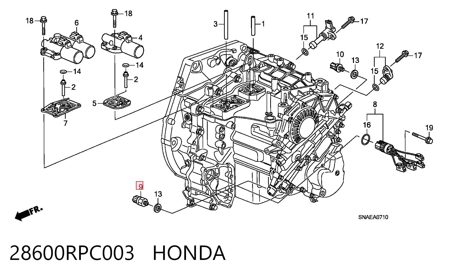 28600RPC003 Honda Датчик показника тиску масла