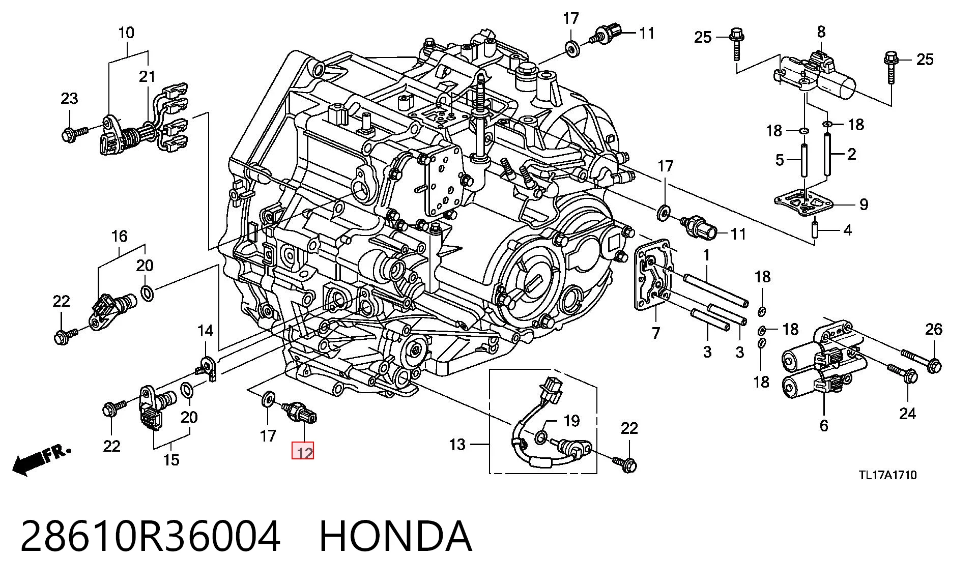 28610R36004 Honda Датчик показника тиску масла