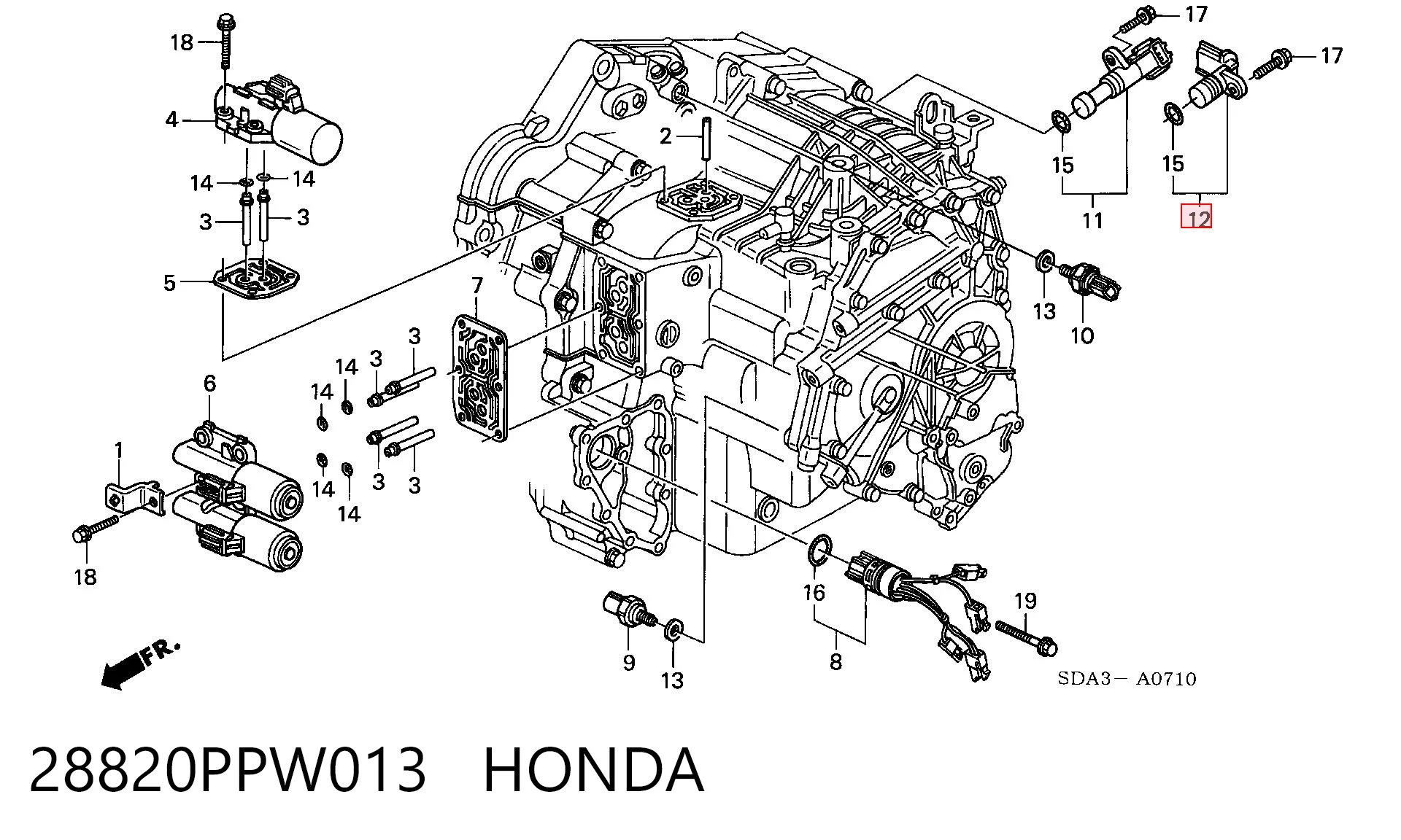 28820PPW013 Honda Датчик швидкості спідометра
