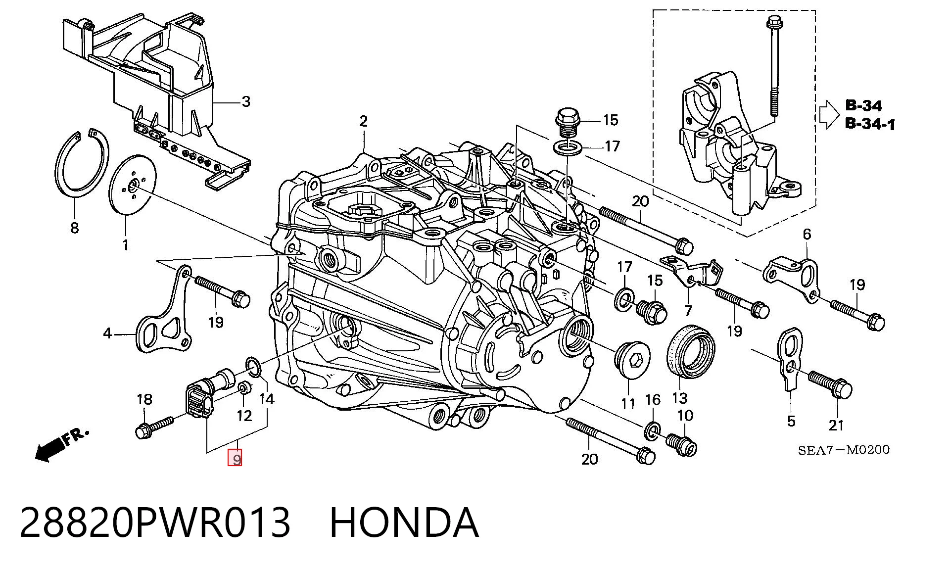28820PWR013 Honda Датчик швидкості спідометра