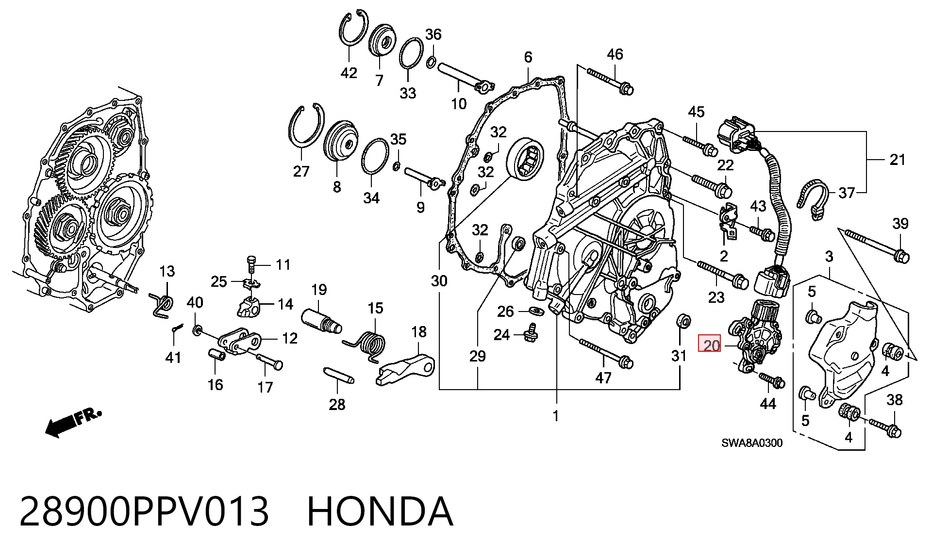 28900PPV013 Honda Датчик АКПП
