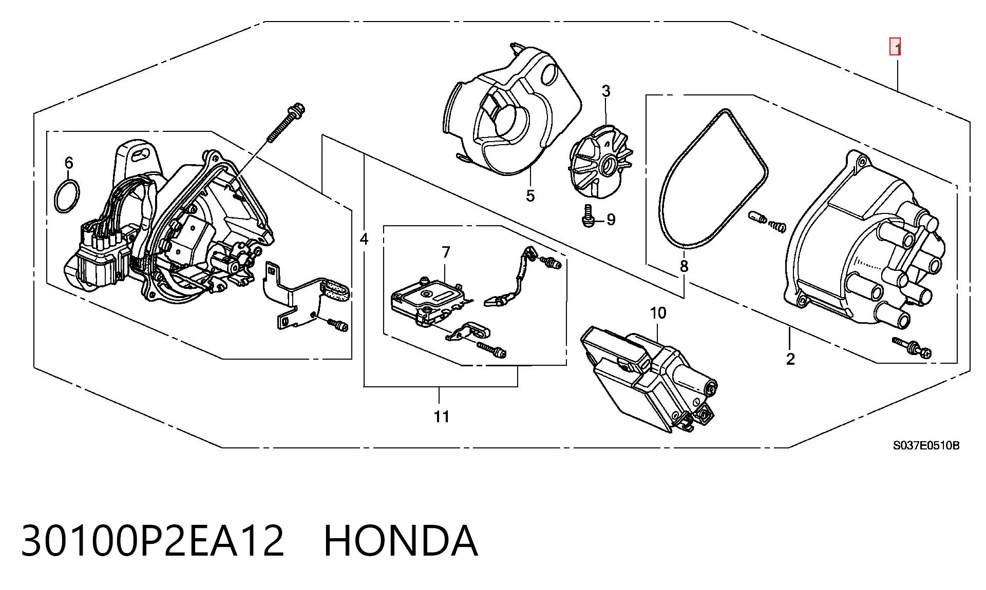 30100P2EA12 Honda Привід розподільника запалювання