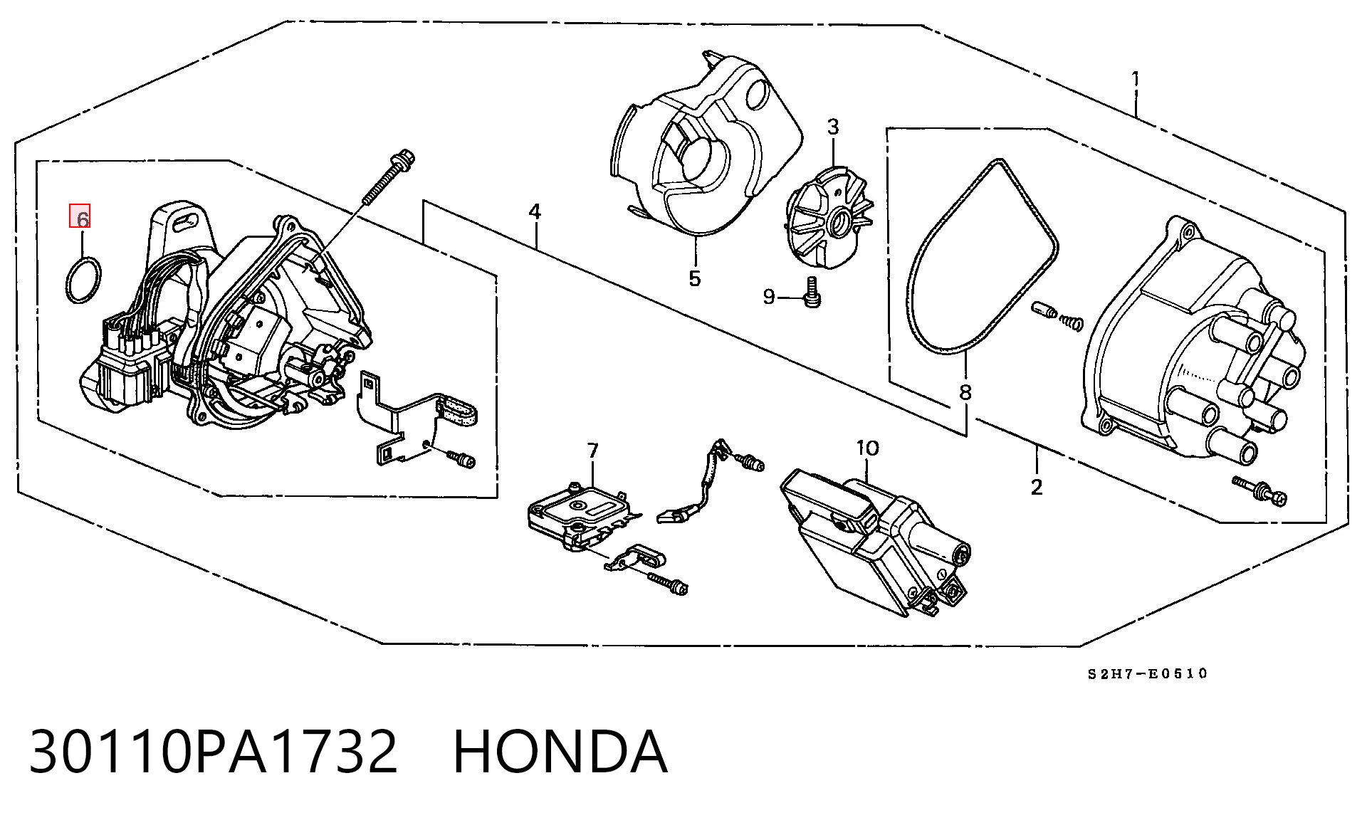 30110PA1732 Honda Кільце ущільнювача трамблера