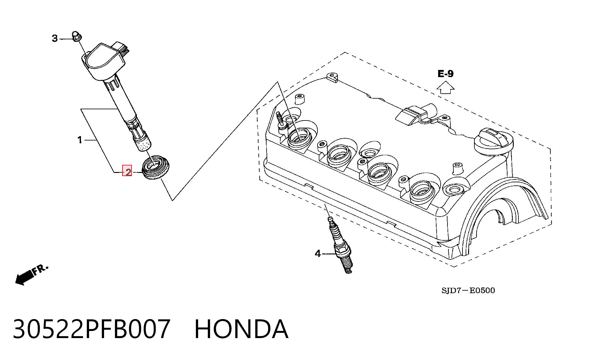 30522PFB007 Honda Кільце ущільнювальне свічкового колодязя