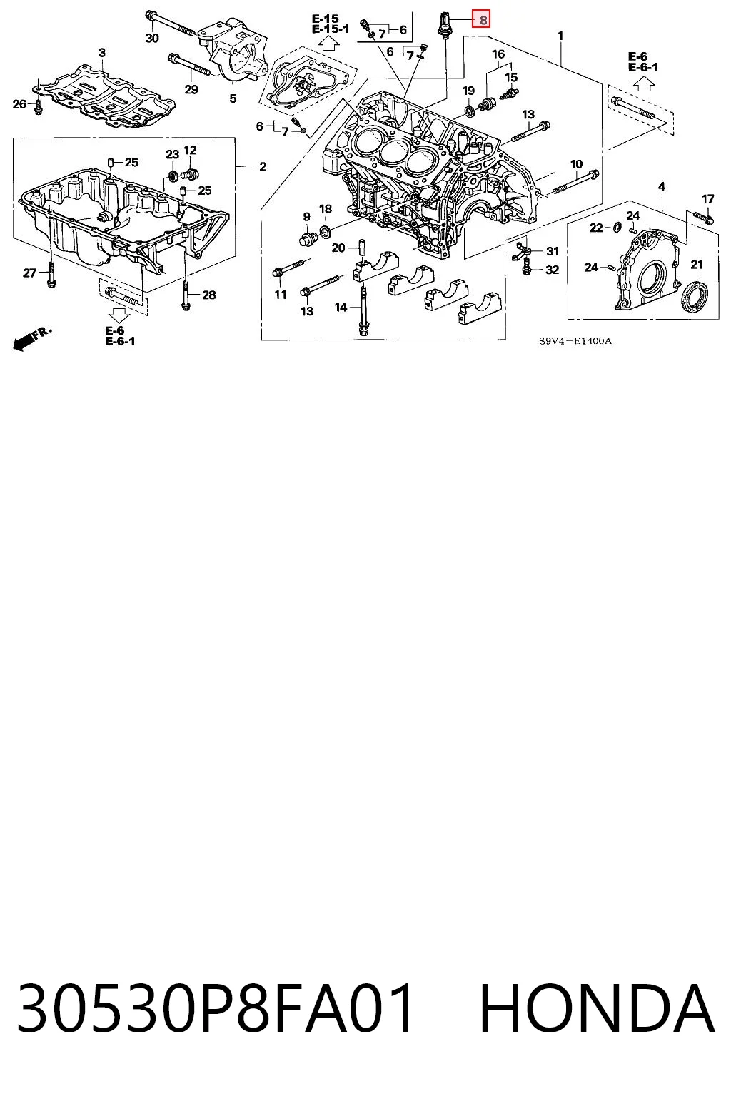 30530P8FA01 Honda Датчик детонації