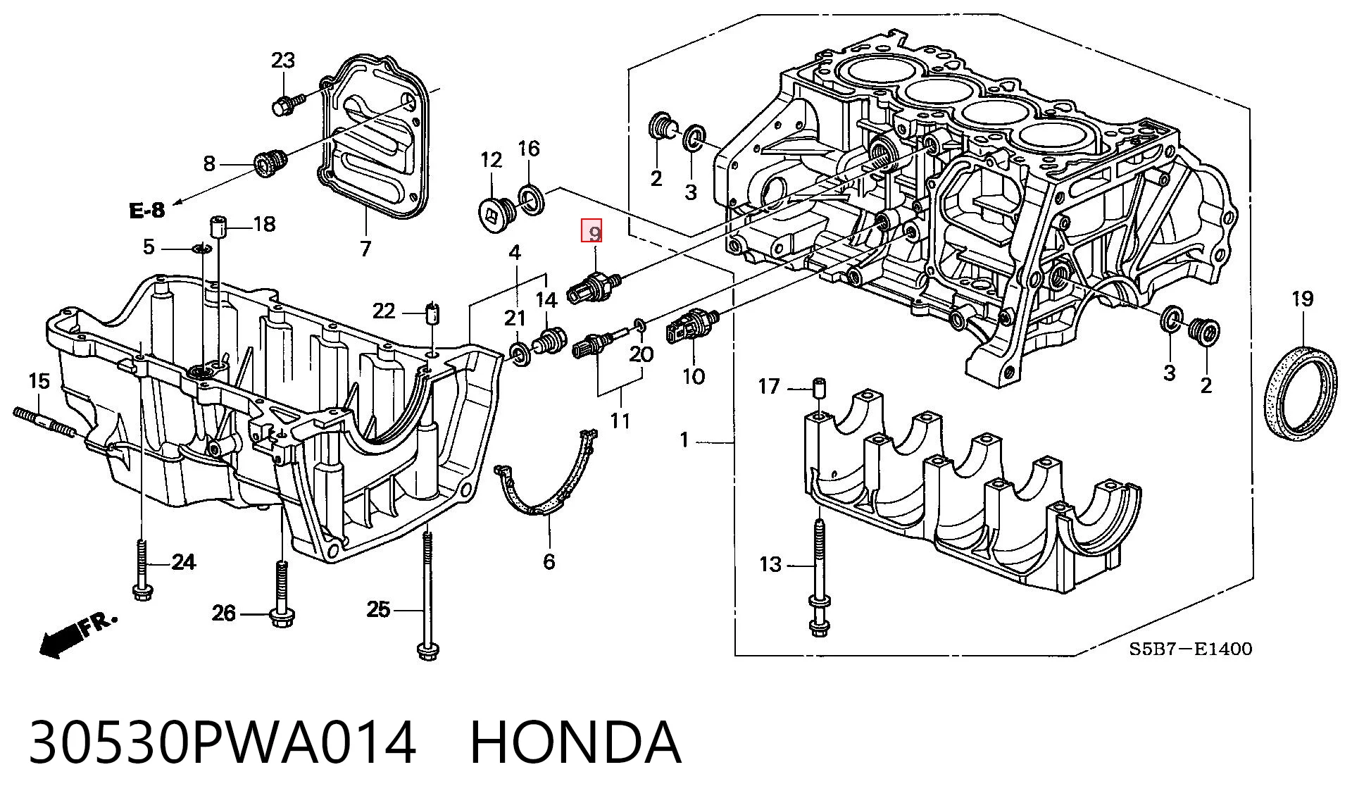 30530PWA014 Honda Датчик детонації