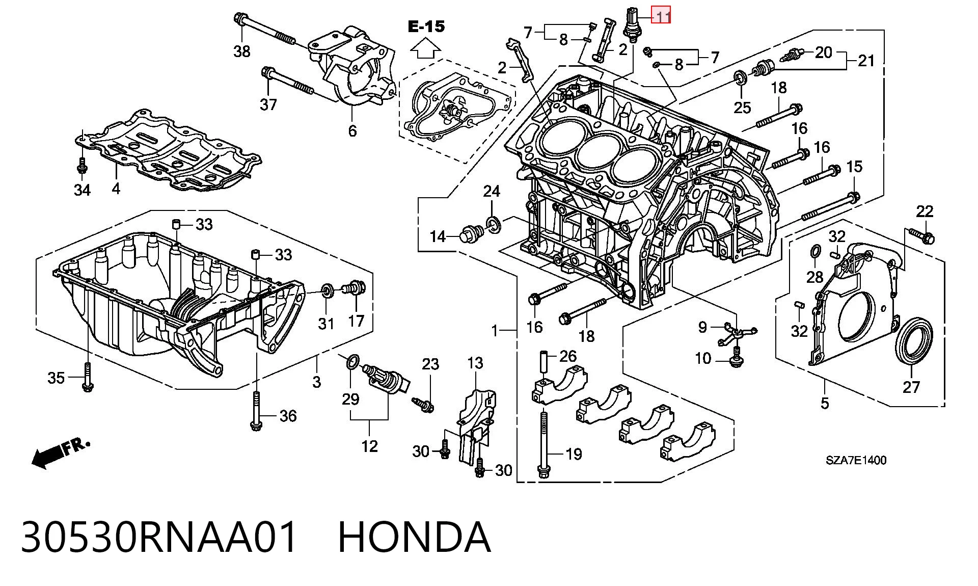 30530RNAA01 Honda Датчик детонації