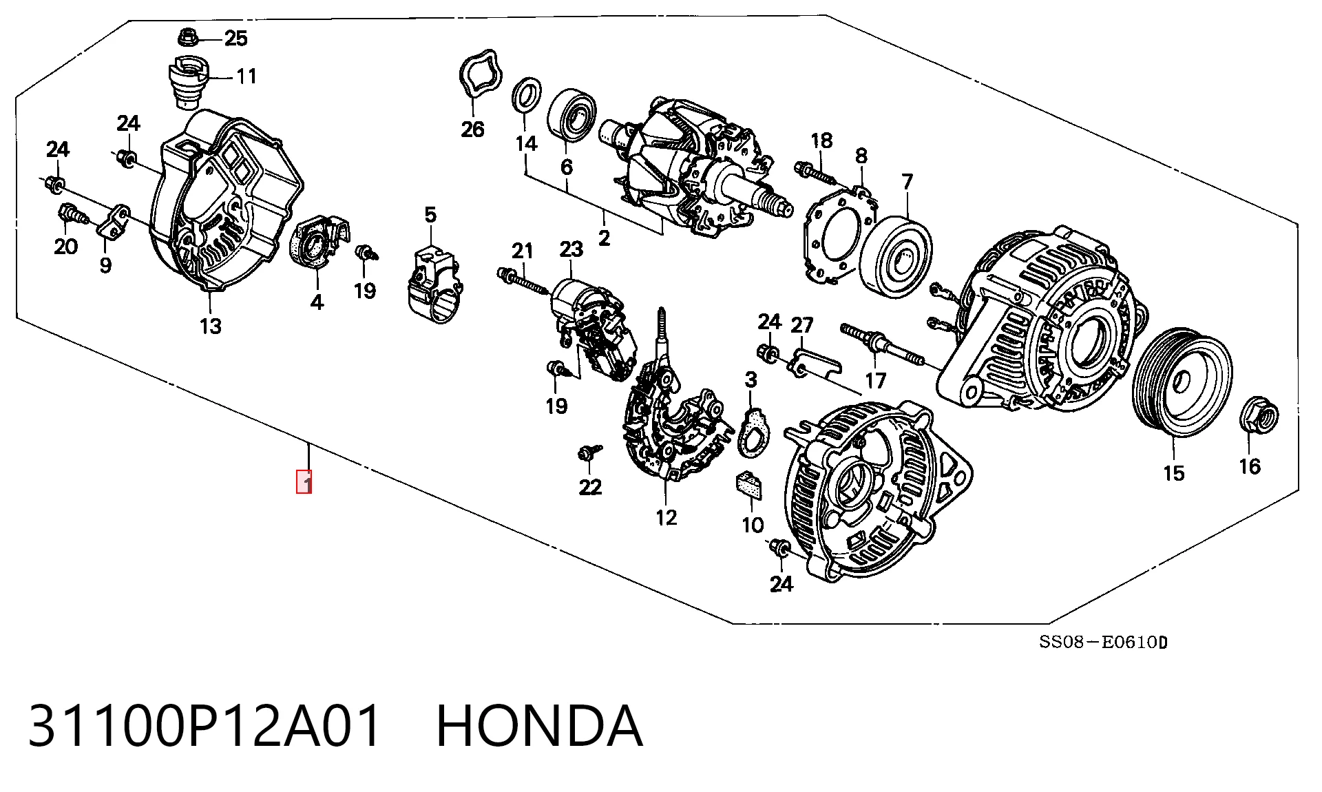 Генератор JA1163IR HC Parts