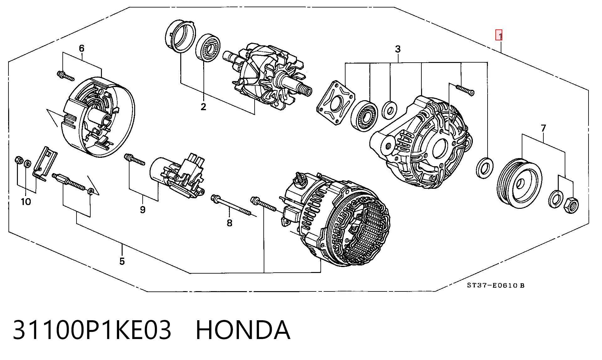 31100P1KE03 Honda Авто генератор