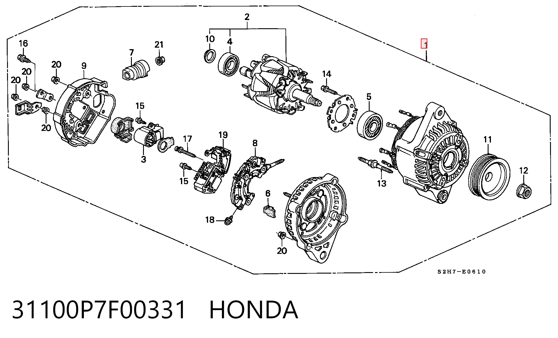 31100P7F00331 Honda Авто генератор