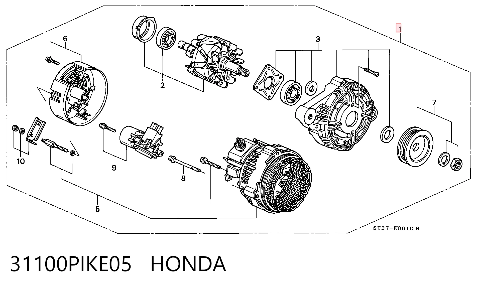 31100PIKE05 Honda Авто генератор