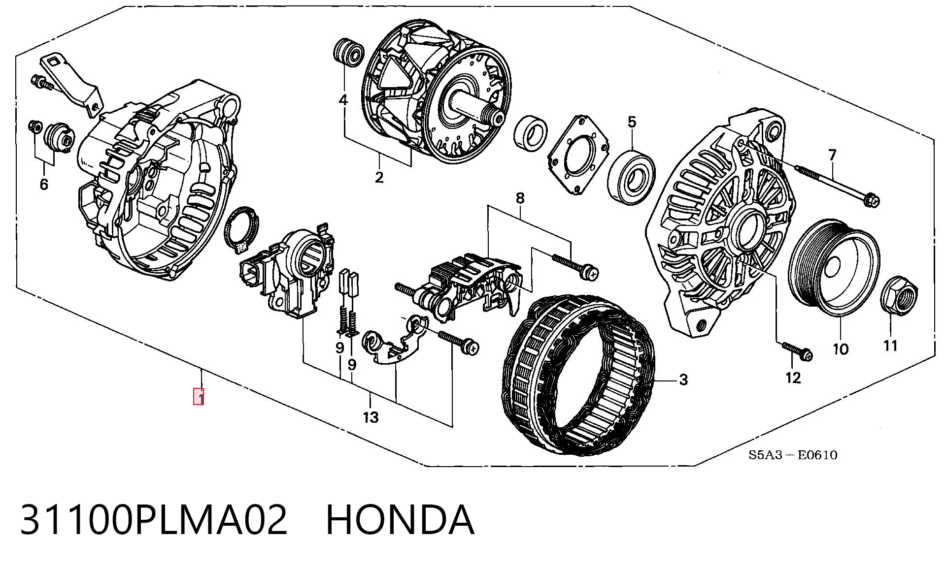 31100PLMA02 Honda Авто генератор