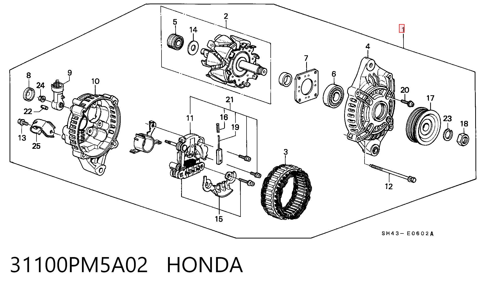31100PM5A02 Honda Авто генератор