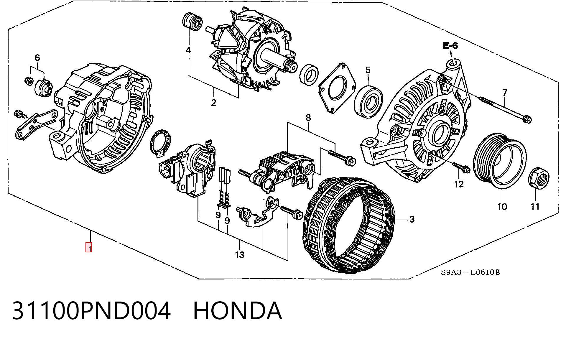 31100PND004 Honda Авто генератор
