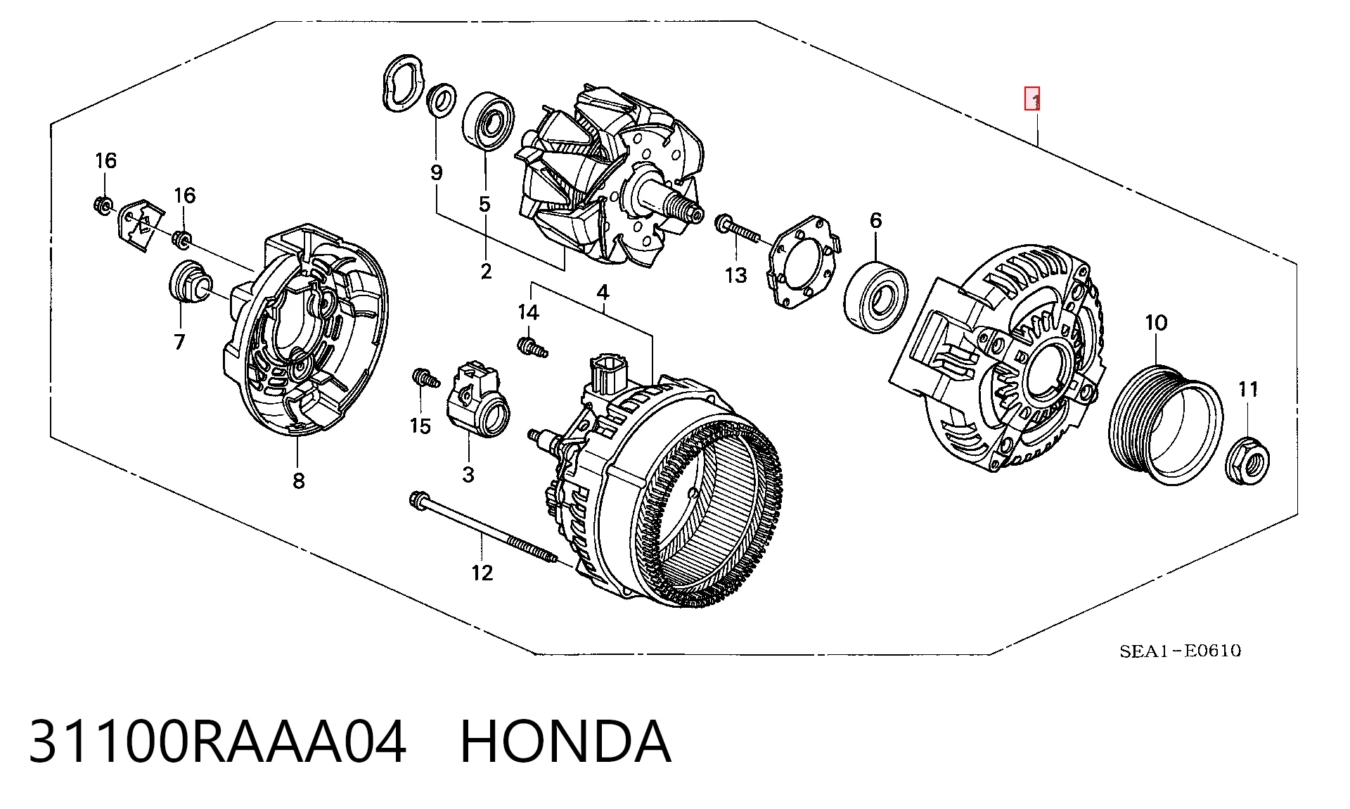31100RAAA04 Honda Авто генератор