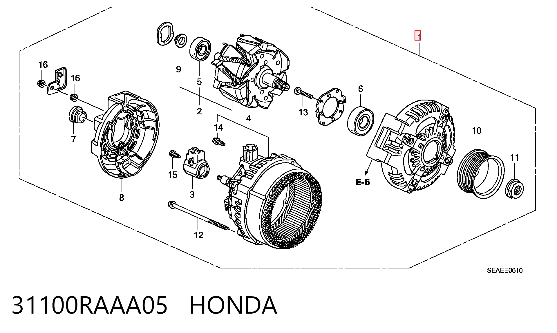 31100RAAA05 Honda Авто генератор