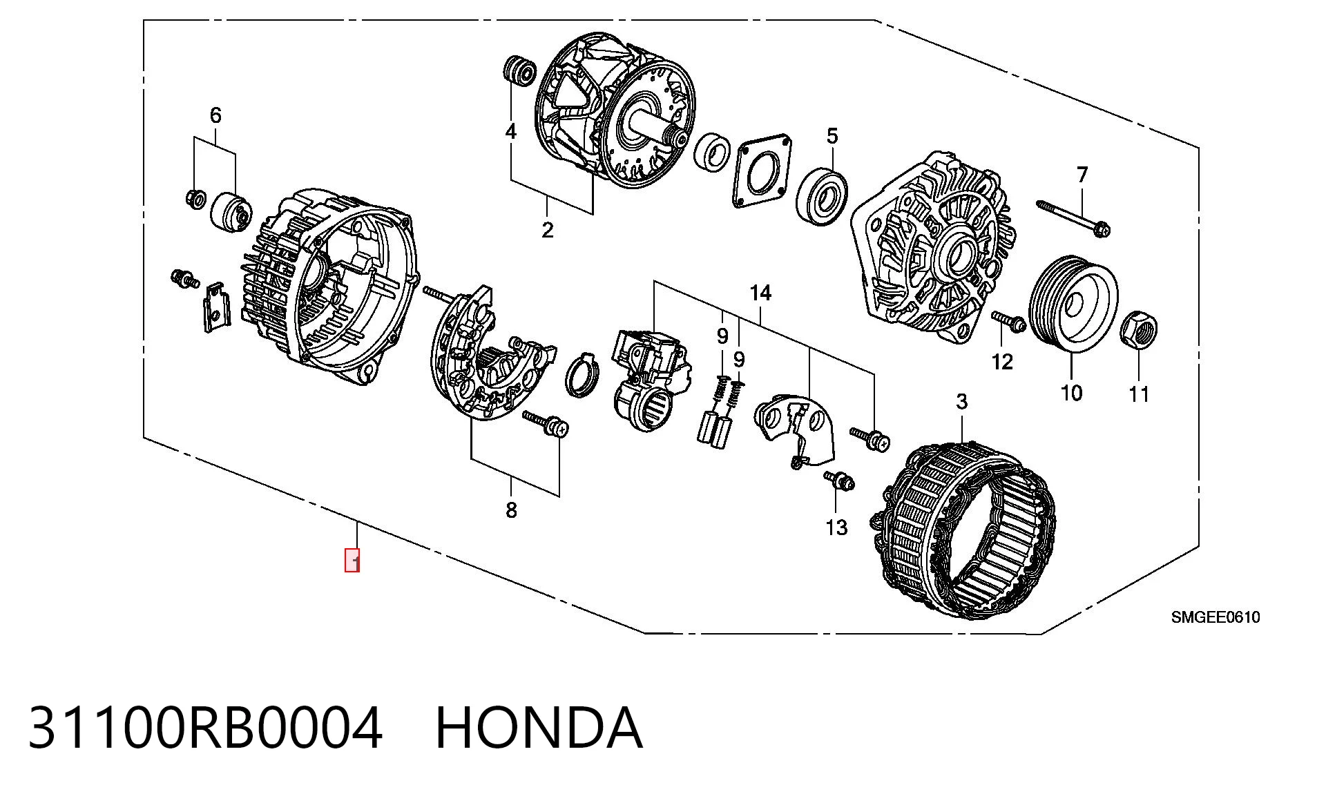 31100RB0004 Honda Авто генератор