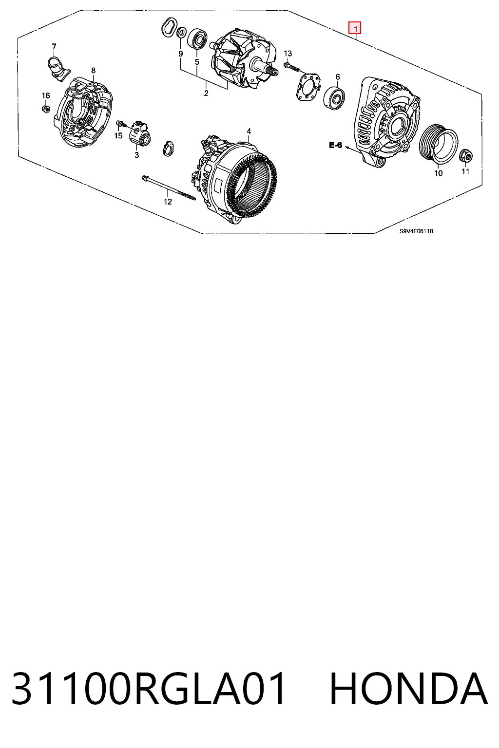 31100RGLA01 Honda Авто генератор