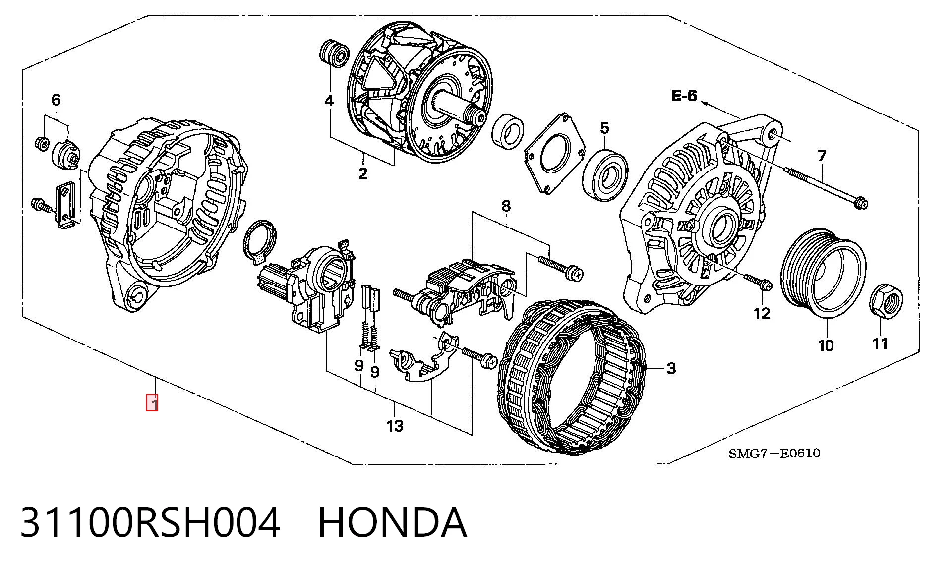 31100RSH004 Honda Авто генератор