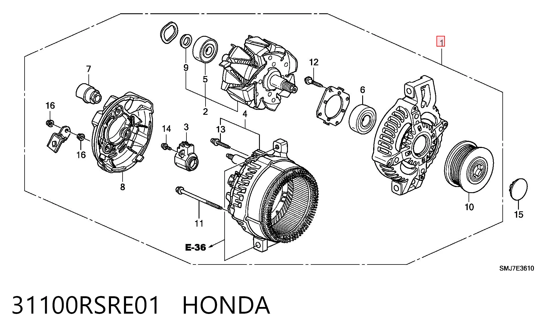 31100RSRE01 Honda Авто генератор