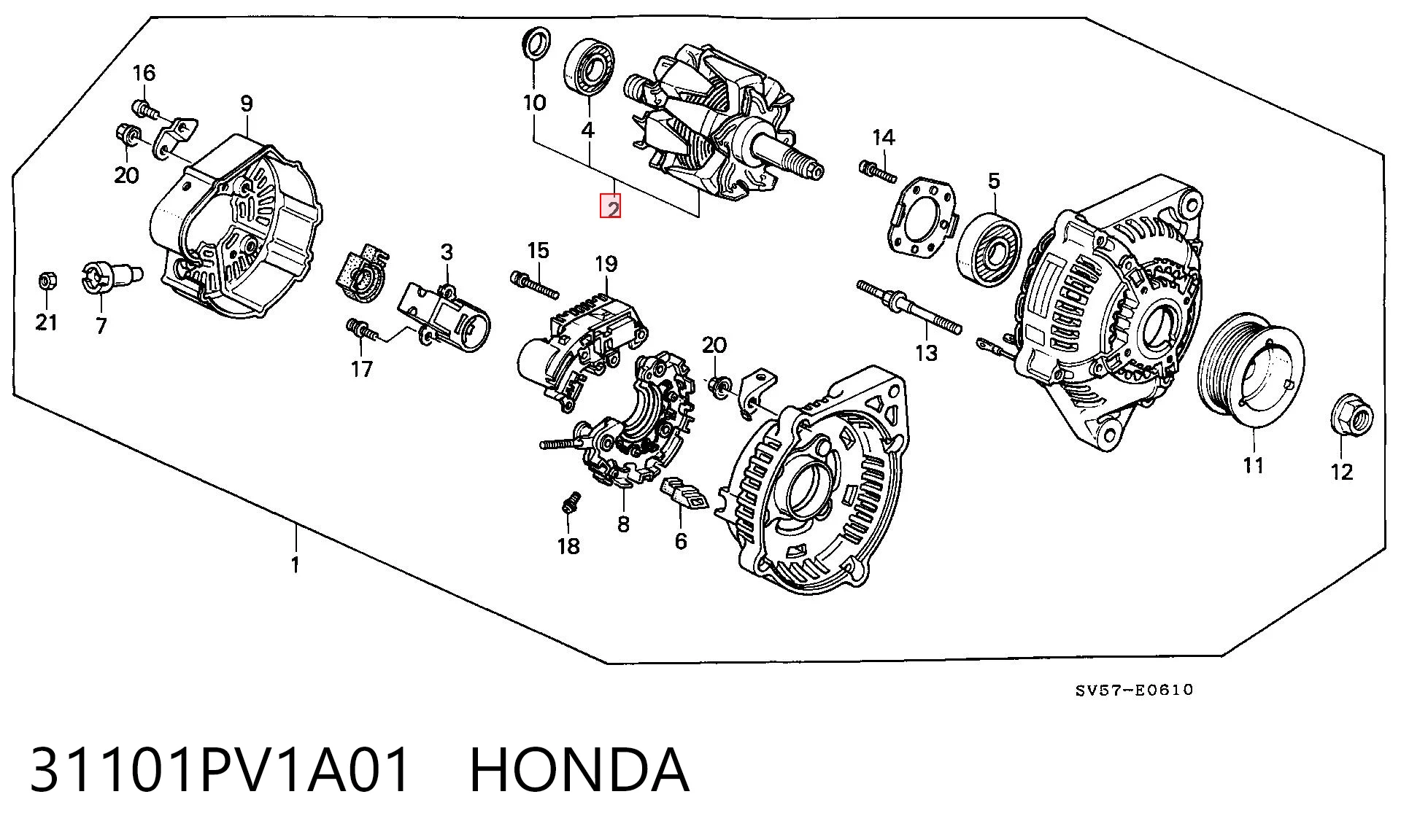 31101PV1A01 Honda Якір (ротор) генератора