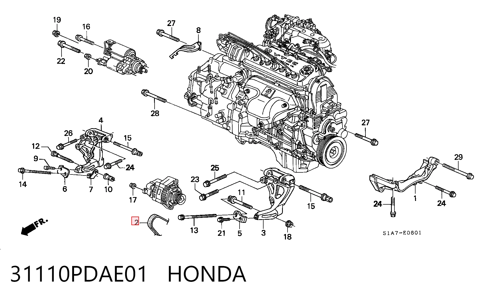  Ремінь генератора Honda Accord 6