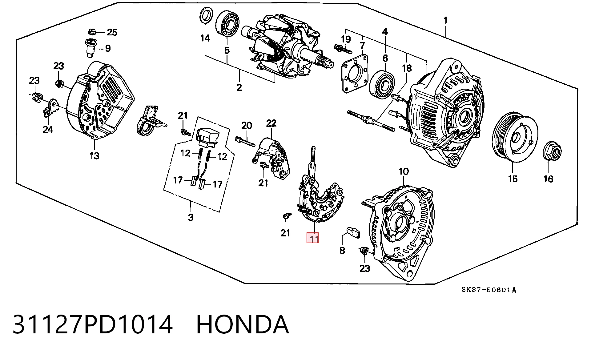Діодний випрямляч на Honda Concerto  HW