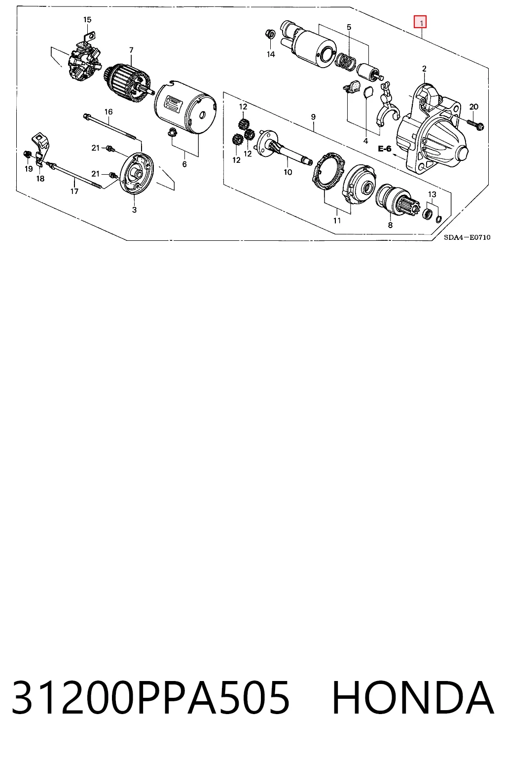 31200PPA505 Honda Стартер двигуна