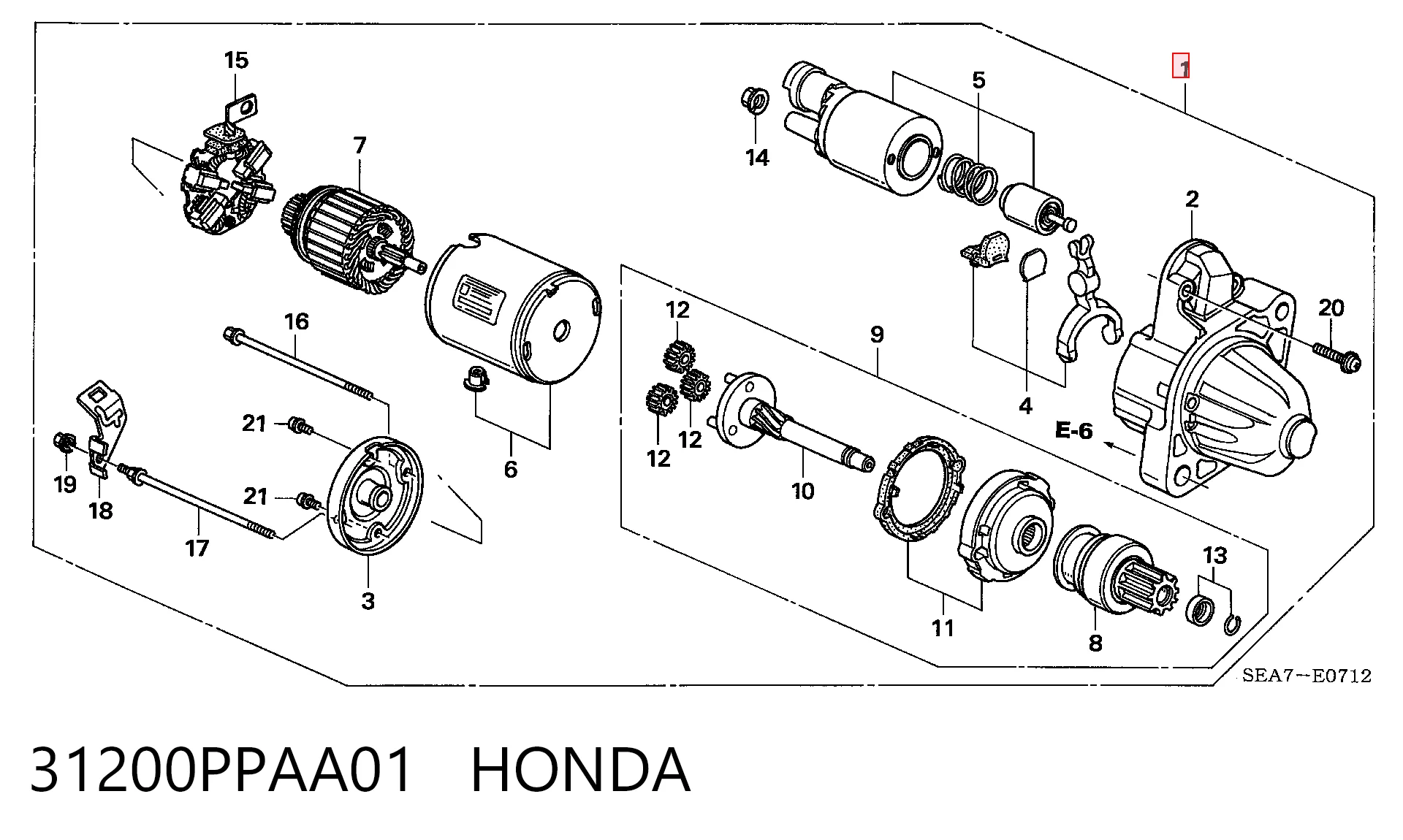 31200PPAA01 Honda Стартер двигуна