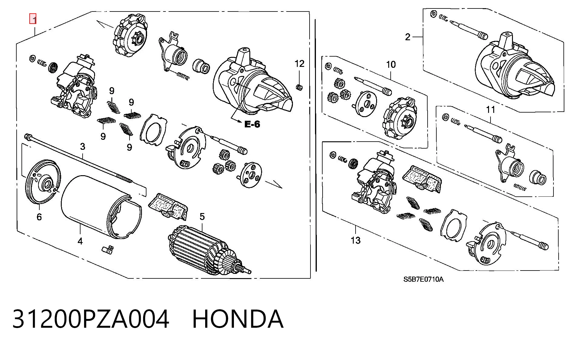 31200PZA004 Honda Стартер двигуна