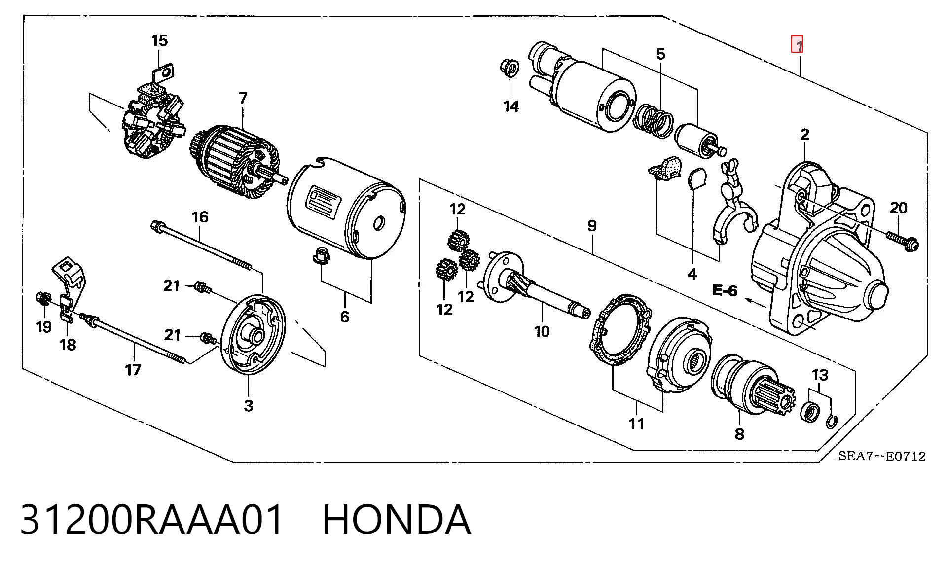 31200RAAA01 Honda Стартер двигуна