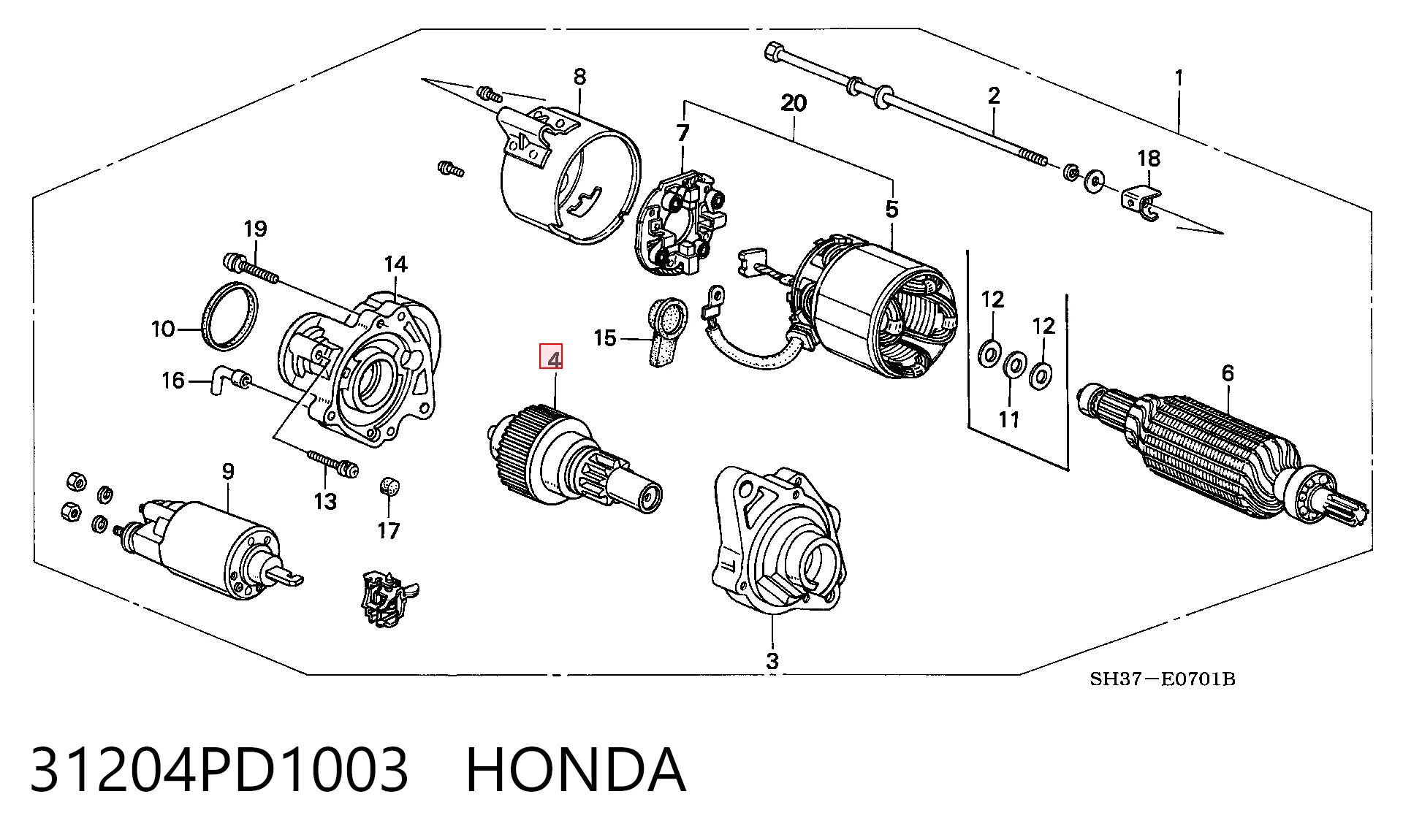 Бендикс стартера SDN306 Standard