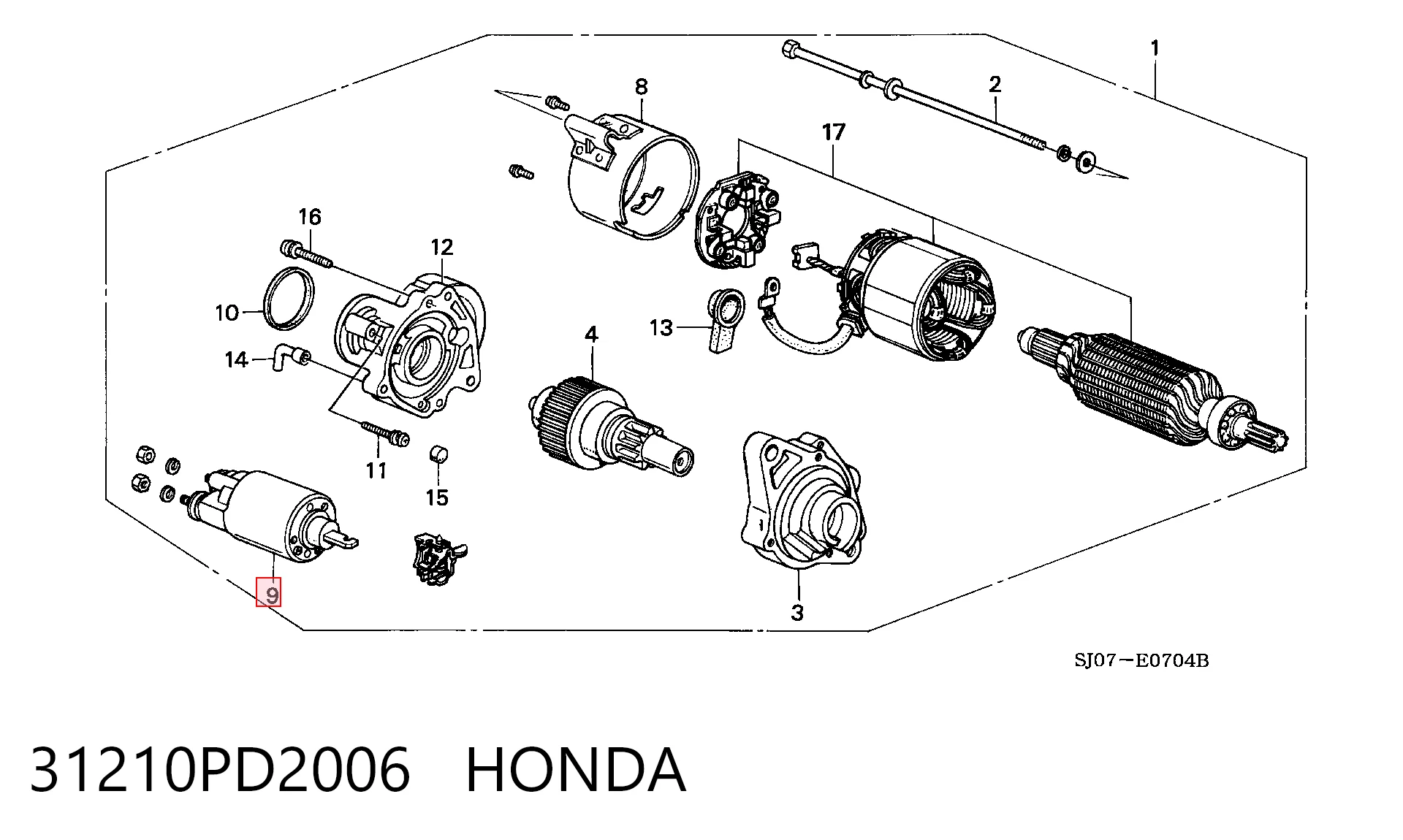 Втягуюче стартера Honda Accord III