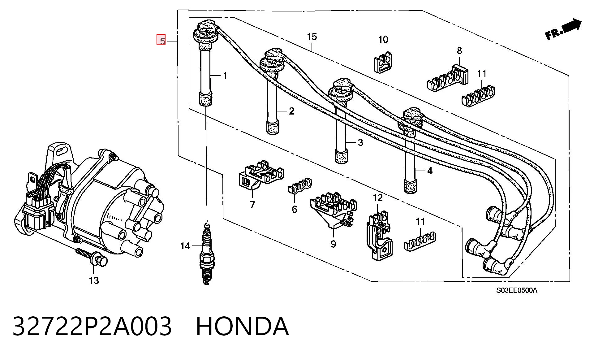 32722P2A003 Honda Проводи високовольтні
