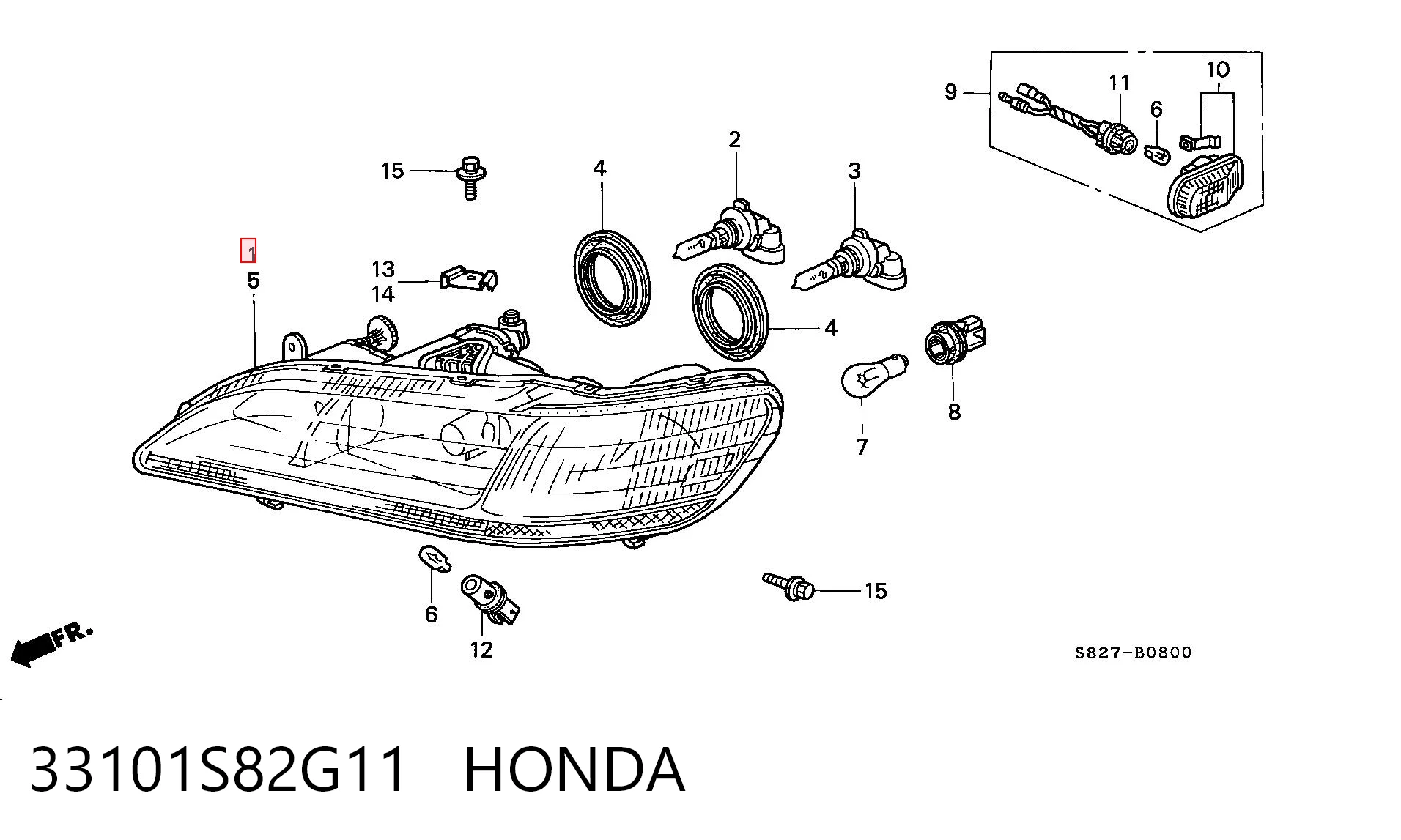 Фара права Honda Accord 6 CG