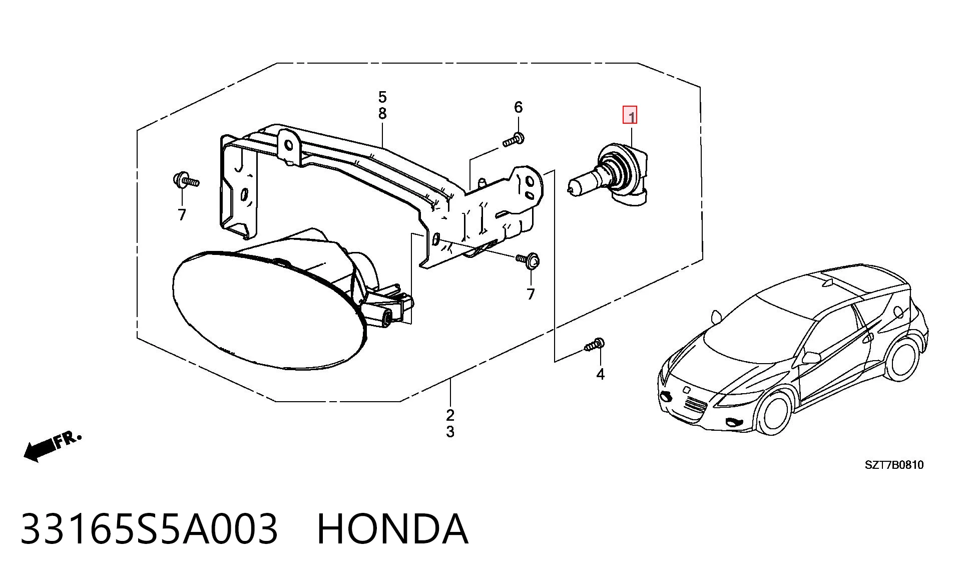 33165S5A003 Honda Лампа автомобільна