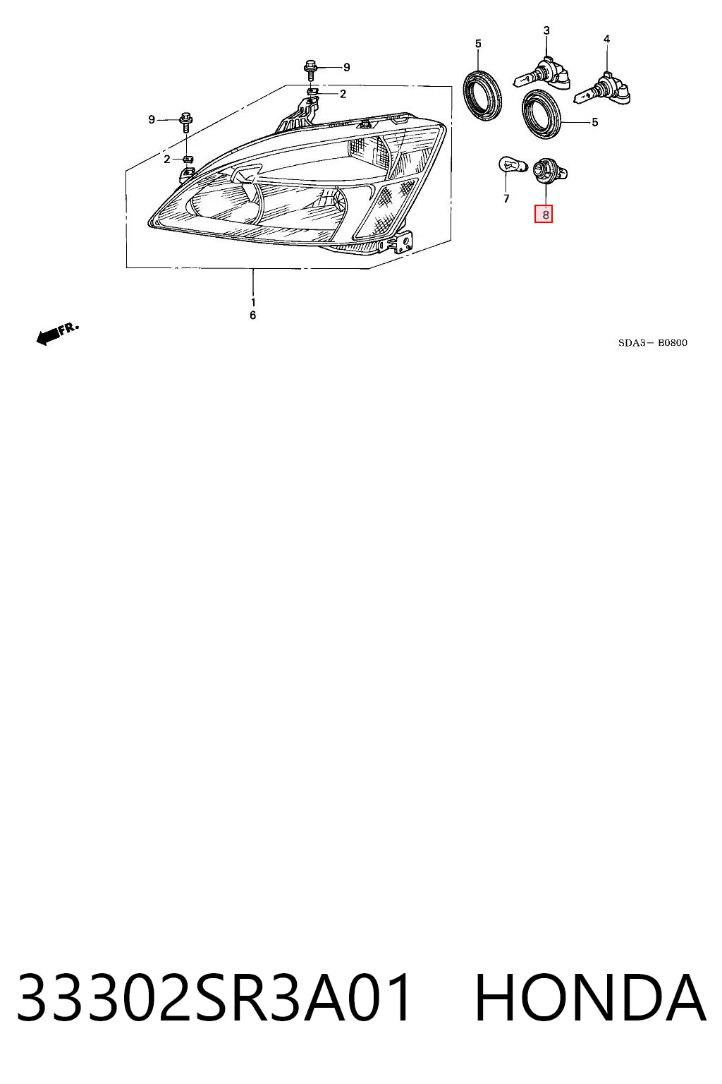 33302SR3A01 Honda 