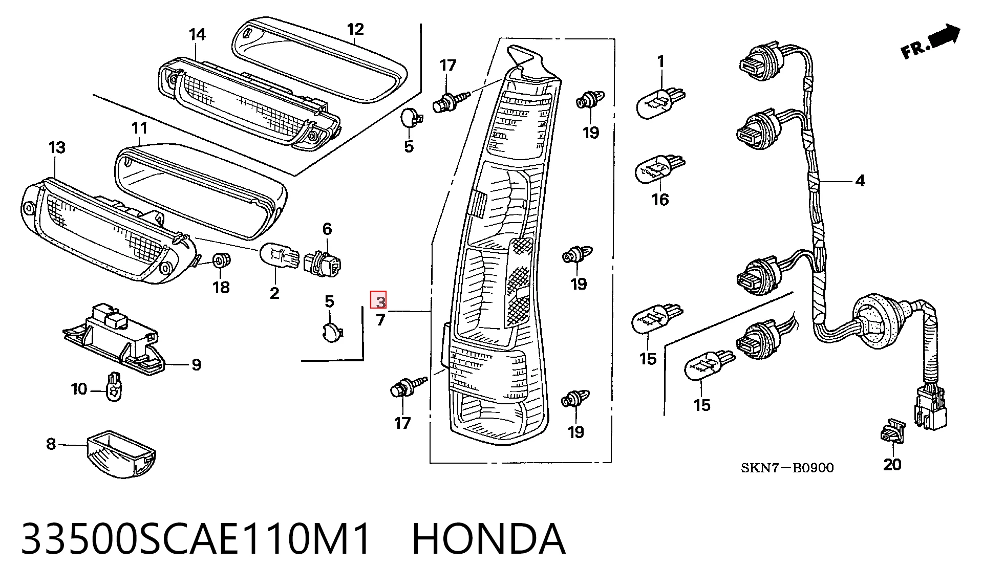 Задні ліхтарі Honda CR-V II позашляховик (RD) (2002 - 2006) ціна, від 96.62 USD