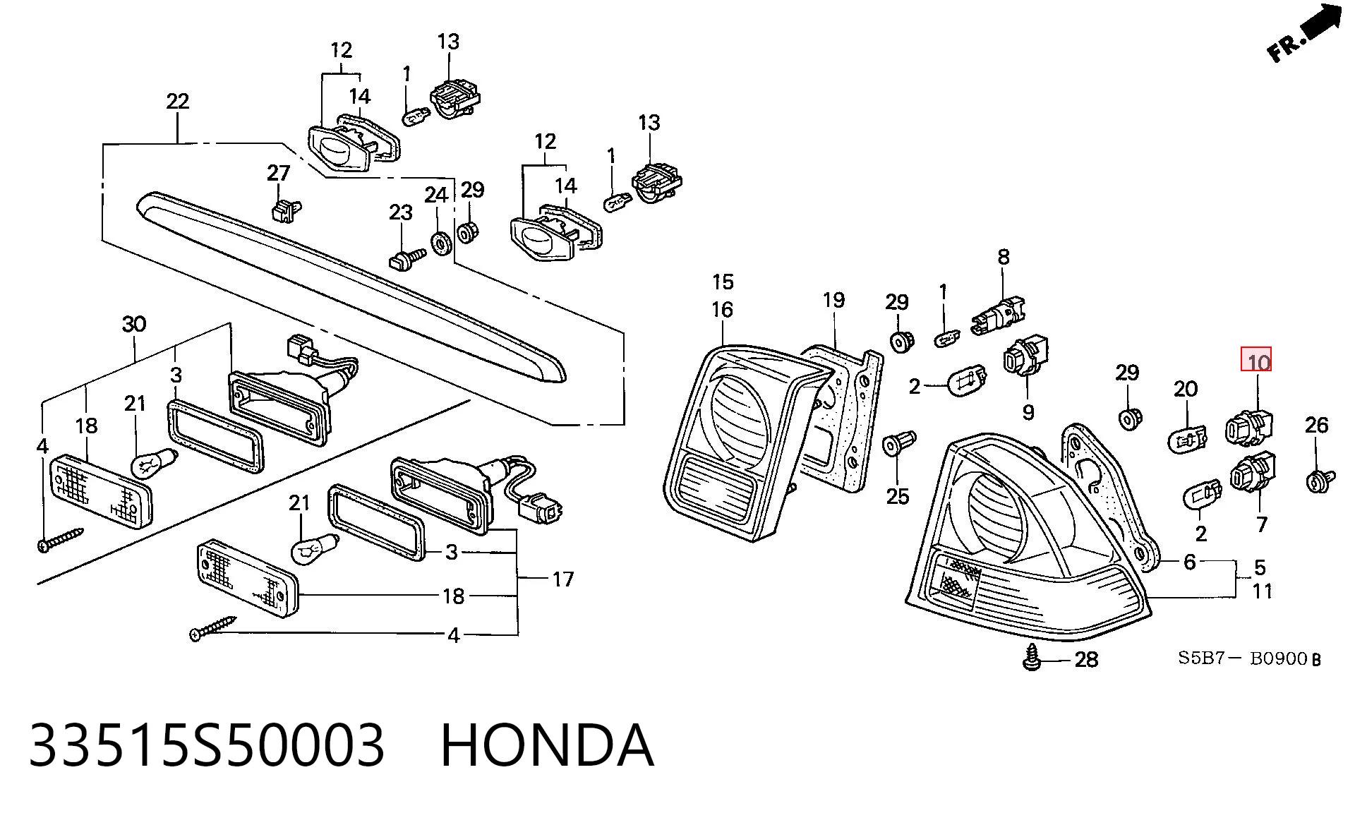 33515S50003 Honda Патрон фари