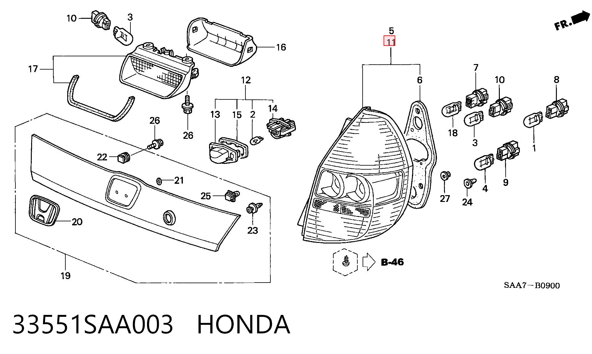Купити Лівий стоп Honda Jazz  GD, GE