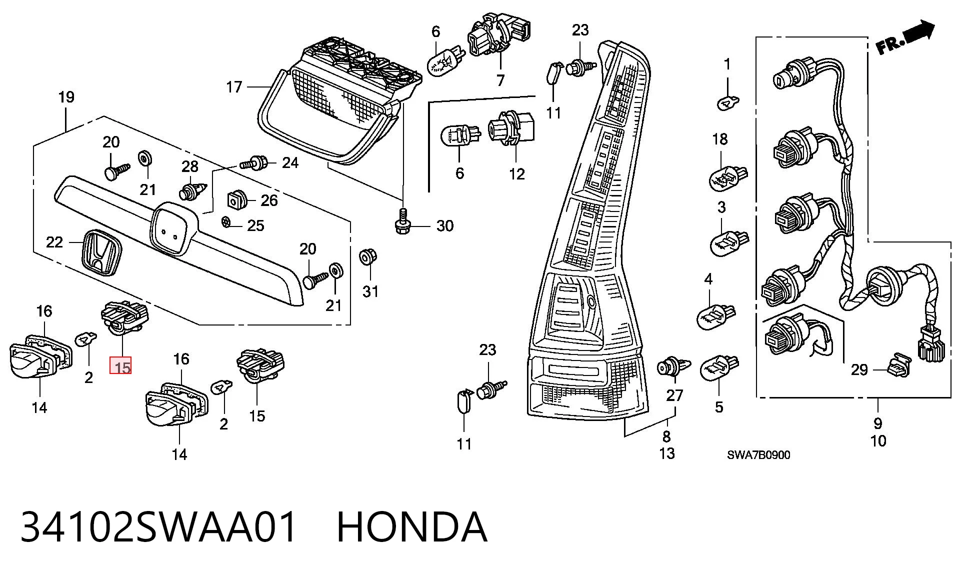 34102SWAA01 Honda 