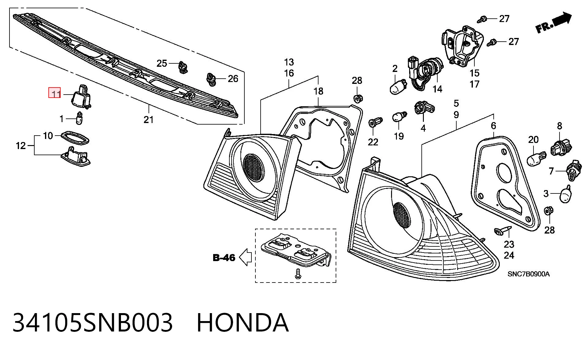 34105SNB003 Honda 