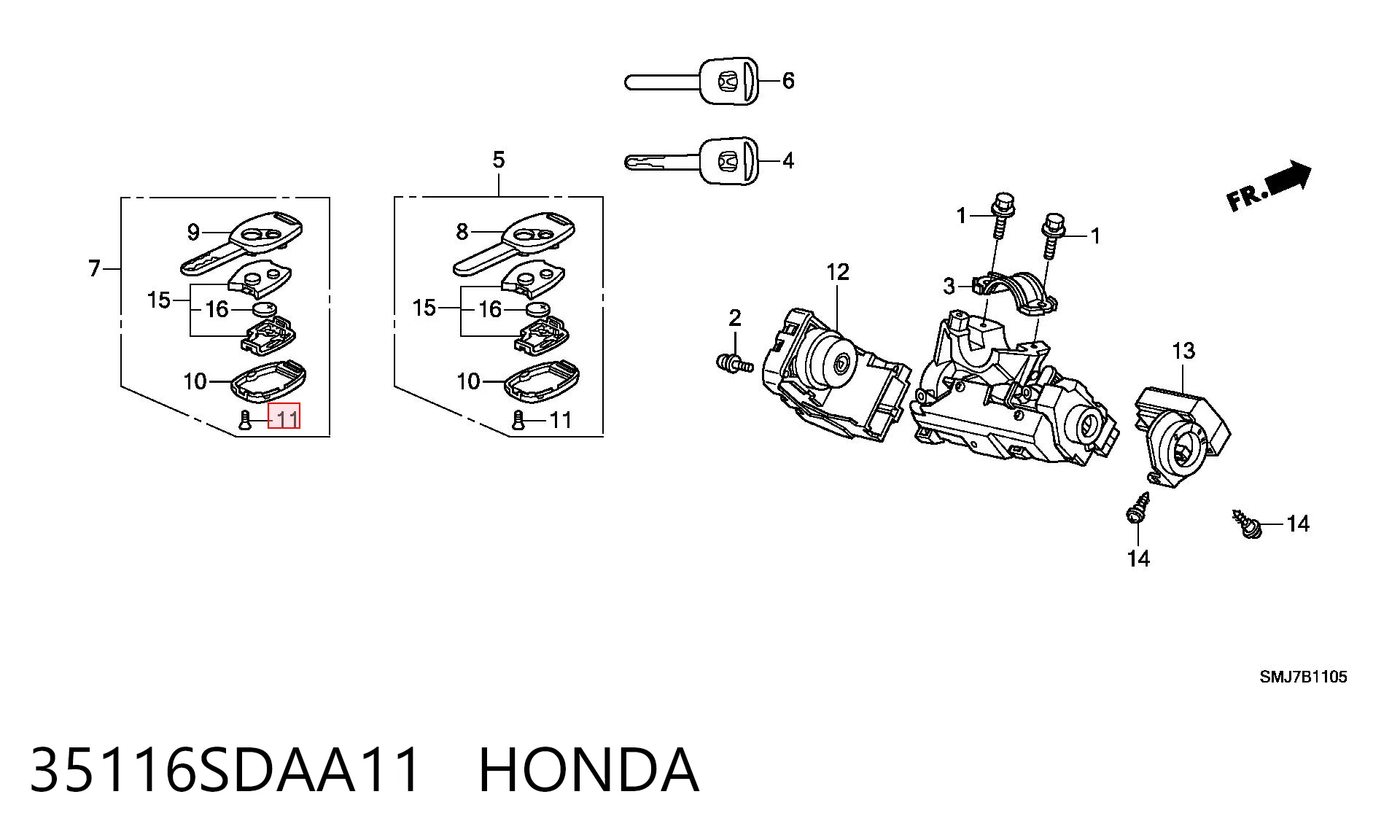 35116SDAA11 Honda 
