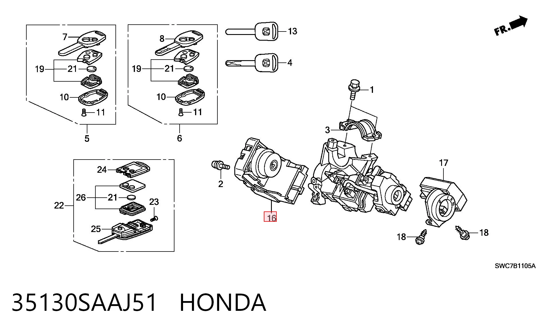 Контактна група замка запалювання AND 3M906002